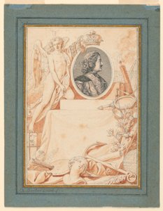 Teckning, Frontispiece till en historia om Peter den store, ca 1780 av Jean Jacques Francois Le Barbier