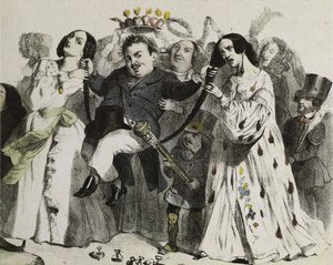 Honoré de Balzac, den mest produktiva av våra författare, stödd och krönt av kvinnor, 1839.