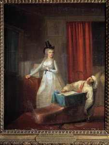 Charlotte Corday mordet på Jean Paul Marat (1743-1793) 13 juli