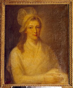 Porträtt av Marie Anne Charlotte Corday (1768-1793) Målning av Jean Jacques Hauer (1751-1829) 1793. Dim 0,61 x 0,47 m. Versailles, Chateau Museum
