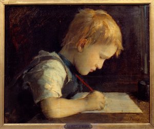Den lille författaren Paul Henner (1860-1867) brorson till konstnären Målning av Jean Jacques Henner (1829-1905) 1800-talets Paris, Musee du Petit Palais