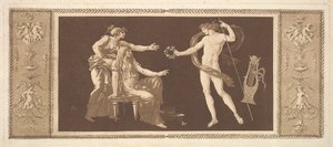 Apollo kröner konsterna Apollo kröner konsterna, från Recueil de Different Compositions..., 1784.