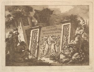Frontispice, från Recueil de Compositions par Lagrenée Le Jeune Collection of Compositio..., 1782. av Jean Jacques Lagrenee