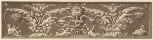 Prydnadsfris med putti och sammanflätade ormar, från Recueil de Différentes Compositi..., 1784.