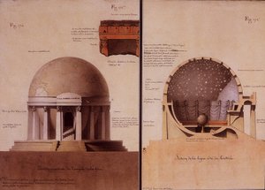 The Temple of the Earth - Elevation and Cutting av Lequeu
