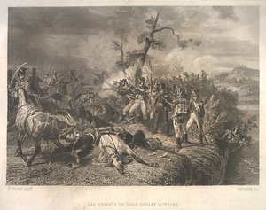 Strid mellan ryska trupper och franskt kavalleri nära Ostrovno 25-26 juli 1812 av Jean Jacques Outhwaite