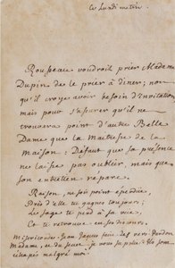 Korrespondens mellan Jean-Jacques Rousseau och Louise Dupin (ca 1754) (A05)