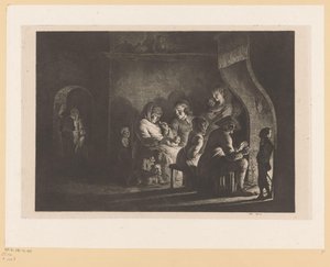 Bondfamilj runt en eld av Jean Jacques de Boissieu