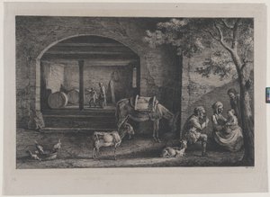 1793年、サン・ジャン・ド・トゥスラの農場の内部。スウェーデン av Jean Jacques de Boissieu