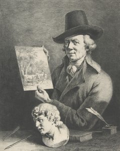 Självporträtt med kor, 1796. av Jean Jacques de Boissieu