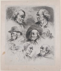 Studie av åtta huvuden, 1795. av Jean Jacques de Boissieu