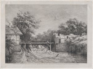 Vattenkvarnen, efter en målning av Ruisdaël, 1782.