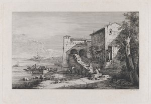 Utsikt över gamla tullhuset i Rom, 1807.