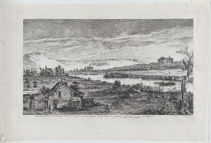 Utsikt över Madrids slott, nära Paris, 1764. av Jean Jacques de Boissieu