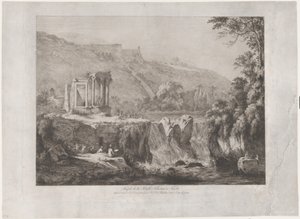 Utsikt över Temple of the Tiburtine Sibyl, 1809.