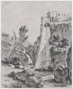 Vattenfall efter Breenberg, 1764. av Jean Jacques de Boissieu