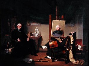 Målaren och hans modell (olja på duk) av Jean Jalabert