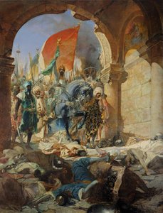Turkarna av Muhammed II (1432-81) intog i Konstantinopel, 29 maj 1453, 1876