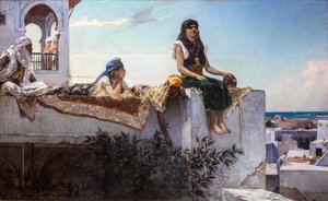 Kväll på terrasserna (Marocko) av Jean Joseph Benjamin Constant