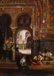 Haremscen, fem kvinnor, ca 1880 (Olja på duk) av Jean Joseph Benjamin Constant