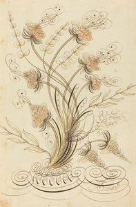 Kalligrafiska blommor av Jean Joseph Bernard called Bernard de Paris