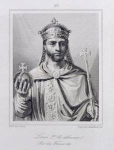 Ludvig I den "fromme" (778-840) tysk-romersk kejsare, graverad av Blanchard av Jean Joseph Dassy