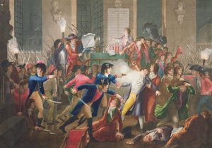 Arresteringen av Robespierre den 27 juli 1794 efter Fulchran-Jean Harriet, ca. 1796 av Jean Joseph Francois Tassaert