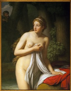 Överraskningsnymf. Målning av Jean Joseph Taillasson (1745-1809), Olja på duk. Fransk 1700-talskonst. Toulouse konstmuseum.