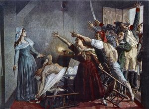 Mordet på Jean Paul Marat (Jean-Paul) 1743-93 fransk revolutionär politiker