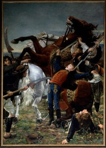 Franska revolutionen: "Joseph Baras död (1779-1793)" Joseph Bara eller Barra (1780-1793) var ett hjältebarn från den franska revolutionen som kämpade i Vendee för republiken. Målning av Jean Joseph Weerts (1849-1927) 1883 sön. 3,50 x 2,50 m Paris, musee d