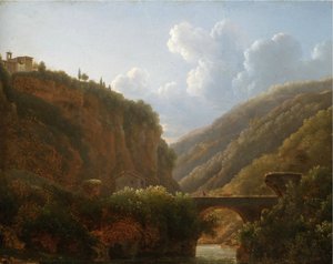 En vy över klostret San Cosimato, norr om Rom av Jean Joseph Xavier Bidauld