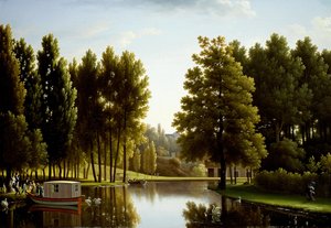 Franska: Le parc à Mortefontaine Parken vid Mortefontaine av Jean Joseph Xavier Bidauld