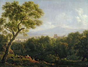 Utsikt över Frascati (olja på duk) av Jean Joseph Xavier Bidauld