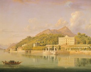Villa Carlotta i Tremezzo vid Comosjön, av Jean-Joseph-Xavier Bidauld (1758-1846), Italien av Jean Joseph Xavier Bidauld