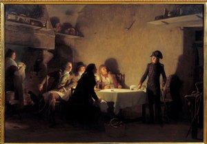 Beaucaires middag. I slutet av sitt besök på Beaucaire-mässan den 29 juli 1793 äter Napoleon Bonaparte med två Marseille-förhandlare, en Nimois- och en Montpellier-tillverkare. Han ritar om texten "Le supper de Beaucaire", på två nätter. Framtidens kejsare