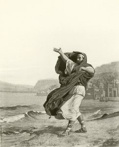 Demosthenes övar på att tala (gravyr)
