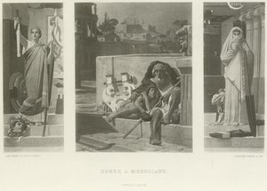 Homeros en trollkarl (gravyr) av Jean Jules Antoine Lecomte du Nouy