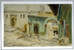 Kaféet som heter "" de Fromentin", Alger av Lecomte du Nouy (1842 - 1923), sent 1800-tal av Jean Jules Antoine Lecomte du Nouy