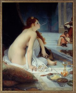 Orientalism: "" Den vita slaven"" Målning av Jean Jules Antoine Lecomte du Nouy (1842-1923) 1888 Sön. 1,46x1,18 m Nantes, Museum of Fine Arts - Orientalism: “” Den vita slaven”””. Målning av Jean Jules Antoine Lecomte du Nouy (1842-1923)