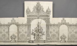 Design av Grandes Grilles placerade på Place Royale i Nancy 1755 på order av S. M. le Roy de av Jean Lamour