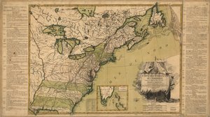 Karta över USA efter fredsfördraget 1783. av Jean Lattré