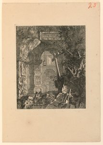 Saint-Francois (?) i ett landskap av ruiner av Jean Laurent Legeay