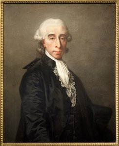 Porträtt av Jean Sylvain Bailly (1736-1793), fransk vetenskapsman, politiker, vald till första borgmästare i staden Paris den 15 juli 1789 under franska revolutionen, Guillotine sous la Terreur. Oljemålning på duk av Jean Laurent Mosnier (1746-1808). Photo