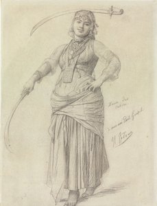 Sabre Dance (penna på papper) av Jean Leon Gerome