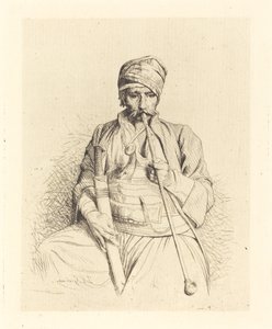Sittande Arab med Pipa av Jean Leon Gerome