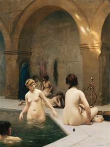 Badgästerna; The Baigneuses, ca 1889 av Jean Leon Gerome