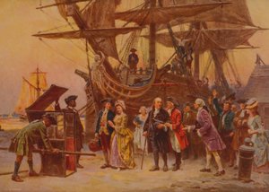 Franklins återkomst till Philadelphia, ca 1930 av Jean Leon Gerome Ferris