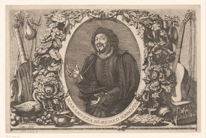 Porträtt av Tiberio Fiorilli i rollen av Scaramuccia (Scaramouche) av Jean Lepautre (attributed to)