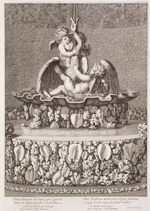 Fontän med två amoriner och en svan, designad av Jean-Baptiste Tuby, i Versailles, 1677 av Jean Lepautre