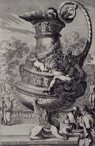 Trädgårdsskulptur, publicerad ca 1670 (gravyr) (se även 172934)